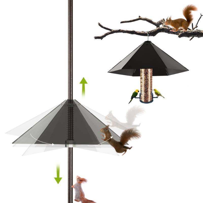 lot 26079 image: YINGYM Widened 19 Metal Squirrel Baffle for Bird Feeder Poles - Outside Baffle Guard, Weatherproof Outdoor Squirrel Proof Protector with Matte Black Finish (1 Pack) - Retail $20