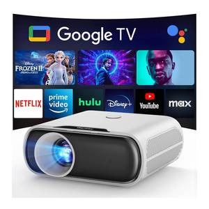 lot 3922 image: 1500 ANSI Projector with WiFi and Bluetooth, Goiaey Smart Portable Projector Compatible with GoogIe TV, Built-in Official Apps, GoogIe Voice, DoIby Audio, HDMI ARC CEC Native 1080P Movie Projector - Retail $130