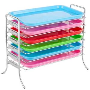 lot 26459 image: Moxweyeni Dental Instrument Tray Rack for Size F Trays 6-Tier Dental Organizer Chrome Plated Medical Tool Holder for Sterilization Friendly Corrosion (Model 300trf)