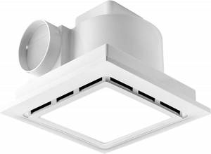 lot 26500 image: MEOZRI Bathroom Exhaust Fan with LED Light Ceiling Mount Ventilation Fan 118 CFM 1.0 Sones 4 Inch Duct Quiet Bathroom Vent Fan with Light Combo 5000K for Home Bath Hotel-Squares - Retail $51