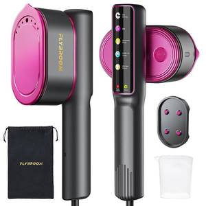 lot 26520 image: Travel Steamer for Clothes, 1200W Portable Steamer Iron 2 In 1, 13s Heat Up, LED Touch Display with 5 Modes, Large Ceramic Heat Panel, 110ml Tank, Garment Steamer for Home and Travel 110V - Retail $40