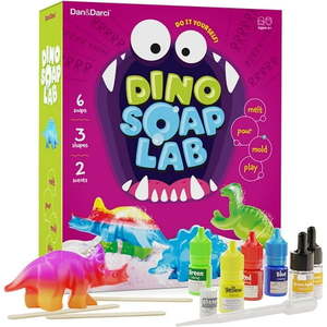 lot 26521 image: Dino Soap Making Kit For Kids  Dinosaur Science Toys Kits  Easter Gifts For Kids All Ages  DIY Activities Craft Kits - Art Crafts Gift Set For Boys And Girls  Kid Age 3 4 5 6 7 8 12 Year Old Boy - Retail $37