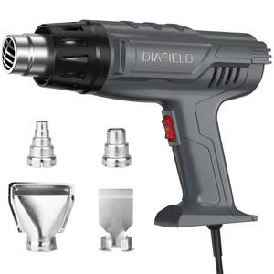 lot 26533 image: DIAFIELD 1850W Heat Gun, Dual Temperature Settings, Fast Heat Hot Air Gun, Durable& Overload Protection, with 4 Nozzles for Shrink Wrap, Vinyl, Crafts, Epoxy Resin - Retail $18