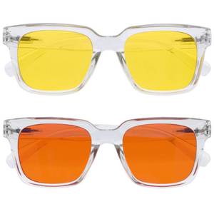lot 26540 image: OPULIZE ERA Blue Light Glasses for Women Men, Oversized Frame with Yellow Polarised & Orange Lens and UV400 Protection, Anti-Reflective & Anti-Glare, Computer & Screen Glasses, Clear (Pack of 2)