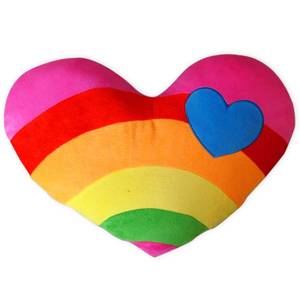 lot 26585 image: zxmbeddings 17.7X13.8Heart Pillow Stuffed Rainbow Heart Shaped Throw Pillow Plush Toy Gifts - Retail $14