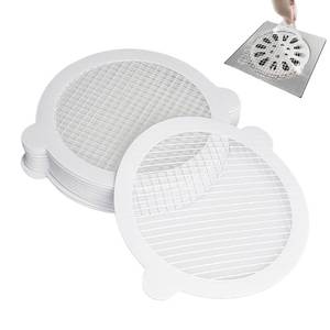 lot 32709 image: 30 Pack Disposable Shower Drain Hair Catcher Hair Trap Drain Covers 4.3 Extra-Wide Mesh Hair Catcher for Shower, Sink, Laundry & Bathtub - Retail $8