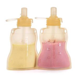lot 32722 image: haakaa Pouch Reusable Baby Food Pouch, Reusable Pouches for Toddlers Kids Squeezable Pouch, Washable Freezer - Make Homemade Organic Food for BabiesToddlers, 4oz, 2 Pack (Yellow) - Retail $25