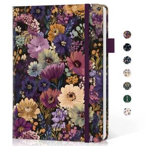 lot 32725 image: Lined Journal Notebook for Women & Men, Hardcover Leather Journal for writing, A5 College Ruled Notebook for Work & Note Taking, Perfect for Office School Home Supplies, 160 Pages, Midnight Bloom - Retail $10