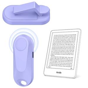 lot 40422 image: DATAFY Case-Friendly Page Turner for Kindle Paperwhite Oasis Kobo eReaders, Camera Camcorder Remote Controls, Page Turner Clicker for ipad Tablets Reading Novels with Wrist Strap Storage Bag Purple - Retail $20