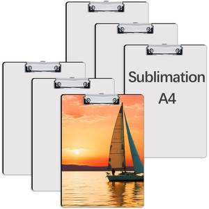 lot 40432 image: 6 Pack Sublimation Clipboard Blanks Bulk MDF Sublimation Clipboard A4 Letter Size 8.8 x 12.4 Sublimation Teacher Blanks for Office Products DIY Handmade Craft Sublimation Ornaments Blanks - Retail $40
