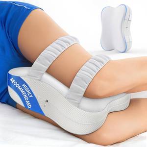 lot 40452 image: JINXIA Knee Pillow for Side Sleepers, Comfortable Memory Foam Leg Pillow for Side Sleeping, Pillow Sleeping Between Legs Aligns Spine, for Hip, Back & Sciatica Pain Relief, White - Retail $26