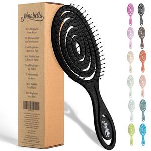 lot 40457 image: Ninabella Detangle Hair Brush for Women & Men - Does not Pull - Straightening Brushes for Straight & Curly Hair - Unique Spiral Detangling Hairbrush - Black - Retail $9