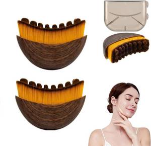lot 51135 image: Lymphatic Contour Face Brush,Lymphatic Face Brush,Lymphatic Drainage Brush,Dry Brush,Neck,Chin & Face Sculpting,Anti-Puffiness,Gua Sha & Improves Skin Glow,Skin Care Massage Tools. (2PC) - Retail $16