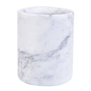 lot 51157 image: ACKEIVTO Natural Marble Utensil Holder for Kitchen Counter Decor, Flatware & Utensil Storage Organizer - Kitchen Utensil Organizer for Countertops, Office & Center Table