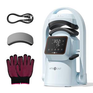 HTVRONT Auto Hat Press Machine - Hat Heat Press Machine with Precise Temp&Timer Control, Hat Heat Press Machine for Caps with 2 Platens, Compatible with DTF Film, Embroidery, Sublimation (Blue) - Retail: $160
