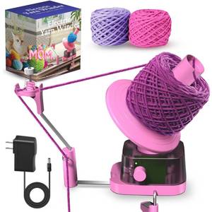 lot 59416 image: Yarn Winder, Electric Yarn Ball Winder for Crocheting, Efficiently Cake with Strong Tension Adjustable Speed Up to 13 oz, Automatic Spinner Wool for Knitting Enthusiast (Pink) - Retail $20
