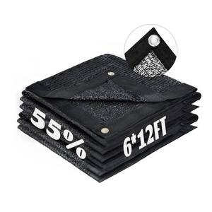 lot 59417 image: LOVE STORY 6x12FT 55% Black Shade Cloth Sun Shade Net with Grommets Sunblock Net Mesh Tarp for Garden,Plants Cover,Greenhouse and Patio - Retail $12