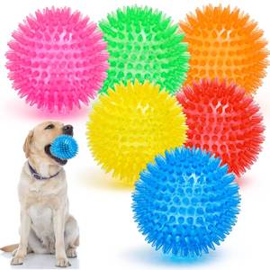 lot 59432 image: VITEVER 3.5 Squeaky Dog Toy Balls (6 Colors) Puppy Chew Toys for Teething, BPA Free Non-Toxic, Spikey Dog Balls for Medium, Large & Small Dogs, Durable Toys for Aggressive Chewers - Retail $14