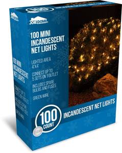 lot 59444 image: Joiedomi Christmas Net Lights,100 Warm White Net Lights for Indoor & Outdoor Decorations, Christmas Eve Night Decor, Christmas Tree, Bushes - Retail $18