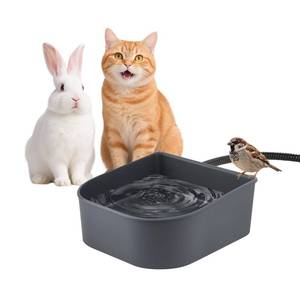 lot 59446 image: Namsan Heated Water Bowl for Cats OutdoorIndoor, 1L Rabbit Thermal Bowls, Prevents Freezing, Hanging Heated Cage Bowl for Chicken, Birds, Small Dogs, Self-Assembly, Grey - Retail $18