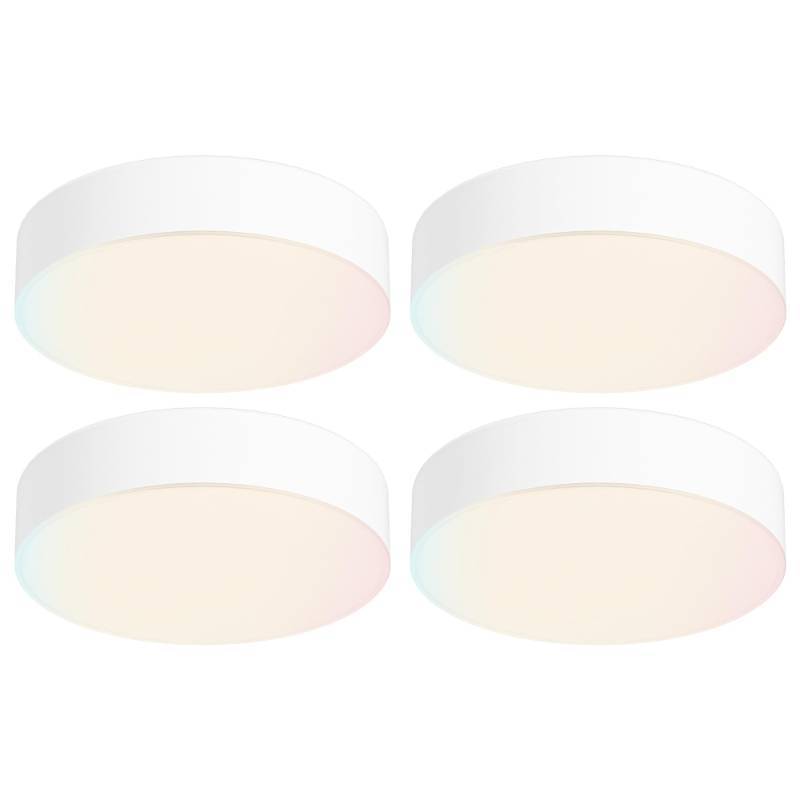 lot 26040 image: ZAGO 5 Inch LED Frameless Surface Mount Ceiling Light, 5CCT Switchable, Shower Rated Twist in Contemporary Mini Flush Mount Light, 120V, 60W Equivalent, ETL Certified, Dimmable, White, 4 Packs - Retail $40
