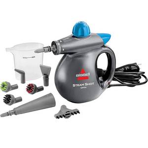 lot 26586 image: BISSELL Steam Shot Omni Pressurized Handheld Multi-Surface Natural Portable Steam Cleaner with 7 tools for tile, grout, windows, bathrooms, kitchen, auto - Retail $48