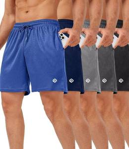 lot 26609 image: lomsoe 5 Pack Gym Shorts Men 5 Inch Quick Dry Mesh Shorts Men Lightweight Training Athletic Running Shorts with Pockets 5pk XL - Retail $45