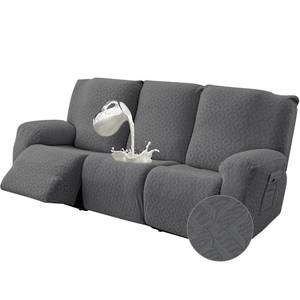 lot 26628 image: Gennia Waterproof Recliner Sofa Cover,Stretch Reclining Couch Covers with Pockets,Washable Lazy Boy Recliner Slipcovers,Leakproof Sofa Protector for Kids, Pets, Dog and Cat (3 Seat, Dark Gray) - Retail $57