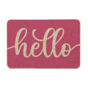 lot 26632 image: Artoid Mode Pink Hello Spring Doormat, Summer Home Decor Low-Profile Switch Rug Door Mat Floor Mat for Indoor Outdoor 24x35 Inch - Retail $22