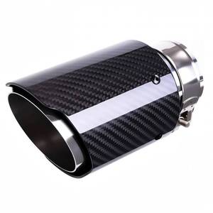 lot 32752 image: Bielpord 2.5Inlet 3.5Outlet Car Exhaust Tips Carbon Fiber Tailpipe Exhaust Pipe Tail Throat Tail Pipe Silver Need Need Height4 Inch Widht4 Inch - Retail $36