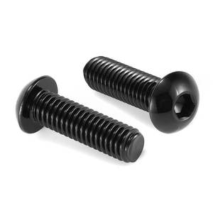 lot 32760 image: 14-20 x 1-14 Button Head Socket Cap Bolts Screws, 20Pcs 304 Stainless Steel 18-8, Allen Hex Drive, Black Oxide by SG TZH(with Hex Spanner) - Retail $9