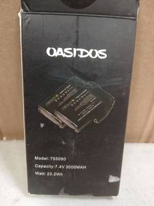 lot 32761 image: Oasidos 755060 Lithium Polymer Battery 7.4V 3000mAh 2pk - Retail $25