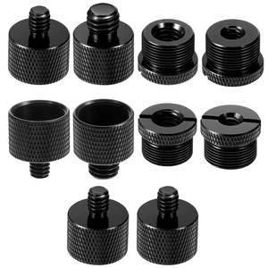 lot 32765 image: 10Pcs Mic Stand Adapter Kit, 58 Female to 38 Male and 38 Female to 58 Male, 58 Female to 14 Male and 14 Female to 58 Male Screw Adapter for Microphone Stand Boom Arm Camera Tripod - Retail $8