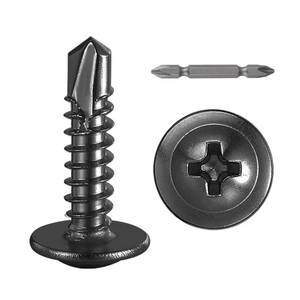 lot 32779 image: Wensilon (300Pcs)#8 34 for Sheet Metal Self-Tapping Screws 410 Black Stainless Steel Truss Head High-Strength Quick Tapping - Retail $10