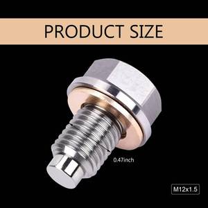 lot 32790 image: WZP M12 x 1.5 Magnetic Oil Drain Plug, Stainless Steel Engine Magnetic Oil Drain Plug with 2 PCS Copper Crush, Anti Leakage Replacement, Universal for Car Motorcycle Boat - Retail $9