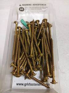 lot 32801 image: GRK Fasteners 5914064 3.12 in. Star Self Tapping Zinc Construction Screws  Yellow - Retail $86