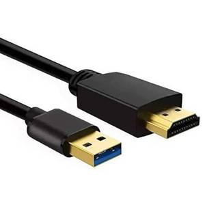 lot 32806 image: Znoogrn USB to HDMI Cable, USB-A to HDMI Adapter for Monitor, Type-A Male to HDMI Male Adapter for TVDVD PlayerProjectorMonitor-6.6FT2M (Black) - Retail $10