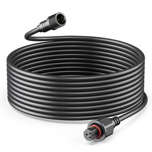 lot 32809 image: HIQCVOU 16Ft Extension Cable for Govee Outdoor Clear Bulb String Lights, IP67 Waterproof Extension Cord Compatible with Govee H7025 H7026, 3-Pin Replacement Cable for Patio, Backyard, Balcony - Retail $24