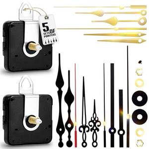 lot 32810 image: 2Pcs Quartz Clock Mechanism Kit, Wall Clock Mechanisms Mattery Powered Replacement, Clock Movement Parts Motor Replacement DIY Repair Parts with 5 Set Hands (No Battery) - Retail $9