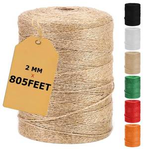 lot 51173 image: Vanhench 805FT Natural Jute Twine String, Bulk Hemp Jute Rope Cord Twine for Crafts Gardening, Gift Wrapping, Wedding Decor, Packing Material Burlap Ribbon, Christmas Knitting Macrame Decoration - Retail $6