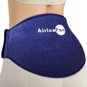 lot 51189 image: AiricePac Ice Pack for Back Pain Relief, Reusable Gel Lower Back Wrap, Cold Compress Therapy for Waist Lumbar Injuries, Sciatic Nerve, Herniated or Degenerative Disc, Coccyx, Tailbone Pain Blue - Retail $10