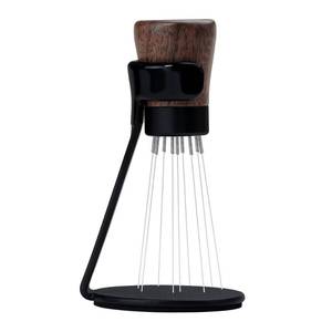 lot 51208 image: Normcore WDT Tool V2.1 with Stand, 9 Prong 0.23mm Espresso Distribution Too, Weiss Distribution Technique, Magnetic Coffee Stirrer with 16 Extra Needles, American Walnut Wood Handle, New Upgraded - Retail $24
