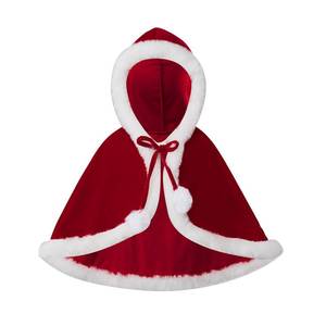 lot 51222 image: Aiwpstoin Toddler Baby Girl Christmas Costume Santa Claus Velvet Hooded Cape Cloak Poncho Coat Xmas Dress Up Clothes (Red, 12-18 Months) - Retail $15
