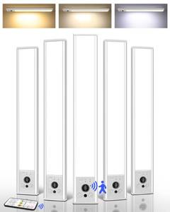 lot 51224 image: EZVALO 5-Pack Under Cabinet Lighting, 3200mAh Rechargeable Motion Sensor Light, 12inch Magnetic Closet Lights with Dimmable & 3 Color Temps, Wireless Motion Activated Lights with Remote for Kitchen - Retail $70