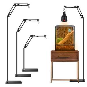 lot 51225 image: DXOVEEN Reptile Lamp Stand Reptile Light Stand (15.7inch to 74.3inch) with 360° Adjustable Swing Arm, Heat Lamp Holder for Bearded Dragon Turtles Snake and Chicks - Retail $30