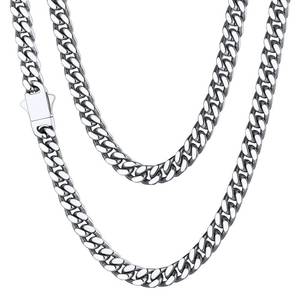 lot 51230 image: Stainless Steel Mens Cuban Link Chain, Miami Cuban Chain Necklace for Men, 5mm Wide Hip Hop Mens Jewelry, 22 - Retail $24