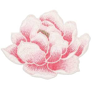 lot 51232 image: uxcell Peony Floral Patches, 4.3 Embroidered Flower Appliques, Sew on Garment Patches Embellishments for Clothes Jeans Jackets Bags DIY Crafts Sew Making, Light Pink - Retail $8