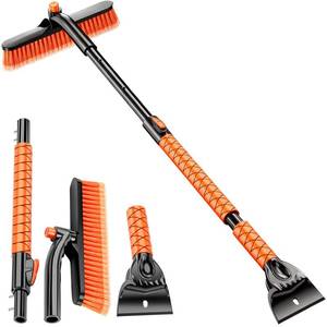lot 51241 image: Showvigor Extendable Snow Brush and Ice Scraper for Car, 30-35-39 Adjustable Long Handle & 4.3 Ice Chipper, 360° Pivoting Brush Head & Comfortable Antiskid Grip - Retail $20