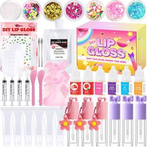 lot 59465 image: Thaluna Lip Gloss Making Kit, Lip Gloss Set for Teens Kids Lip Kit Fun DIY Lipgloss Making Kit, Make Your Own Lip Gloss Kit, Moisturizing Glitter Keychain Kids Gifts Tweens Girls Trendy Stuff 10-12 - Retail $27