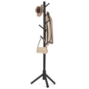 lot 59468 image: WANGMUXIA Coat Rack, Freestanding Coat Rack with 8 Hooks and 3 Adjustable Size Tree Coat Racks for Bedroom, Hallway, Entrance, Office, for Hats, Coats, Scarves, Handbags - Retail $25